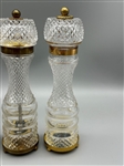 (3) French Crystal Diamond Cut Salt & Pepper Mills