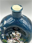 Art Glass Hand Painted Flask With Flowers