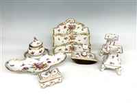 Dresden Porcelain Hand Painted Desk Set