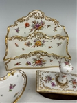 Dresden Porcelain Hand Painted Desk Set