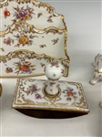 Dresden Porcelain Hand Painted Desk Set