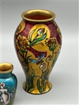 (3) 19th Century French Enamel Champleve Cabinet Vases