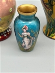(3) 19th Century French Enamel Champleve Cabinet Vases