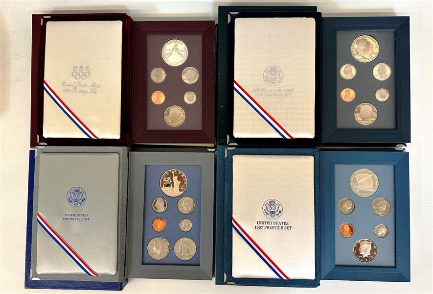 United States Mint Prestige Sets (4) 1986, 1987, 1988, 1990