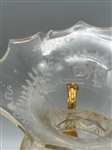 Pair French Gilt Crystal and Brass Vase Holders Bird Detail