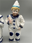 Pair Porcelain Child Clown Nodders
