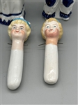 Pair Porcelain Child Clown Nodders