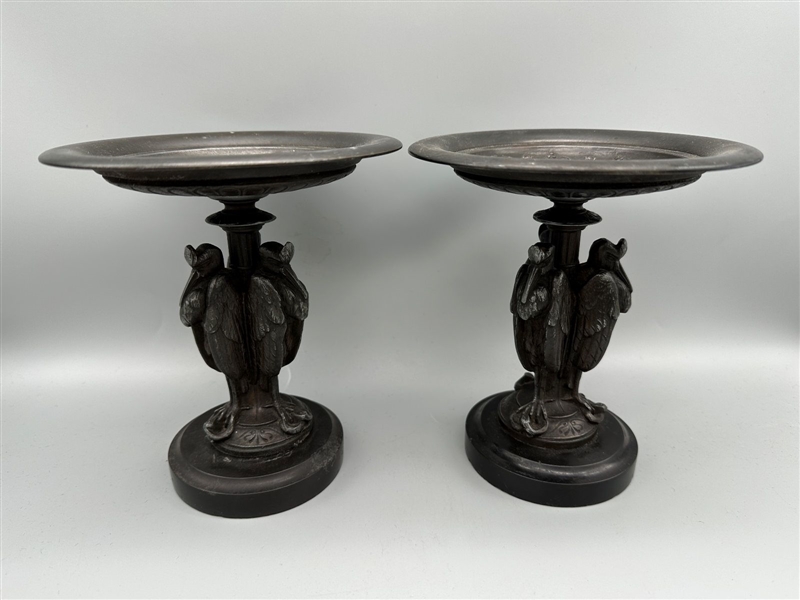 Pans 19e Marabou Metal Bronze Art Deco Stork Column Detail
