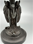 Pans 19e Marabou Metal Bronze Art Deco Stork Column Detail