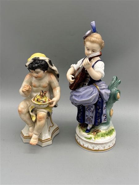 (2) 18th Century Porcelain Figurines