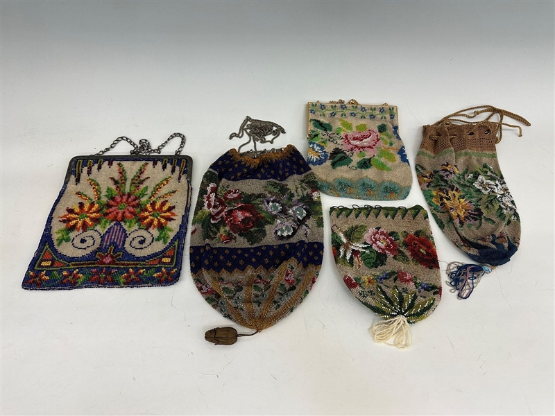 (5) Hand Beaded Ladies Purses