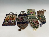 (5) Hand Beaded Ladies Purses