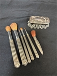 Sterling Silver Handled Dresser Makeup Brushes