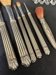 Sterling Silver Handled Dresser Makeup Brushes