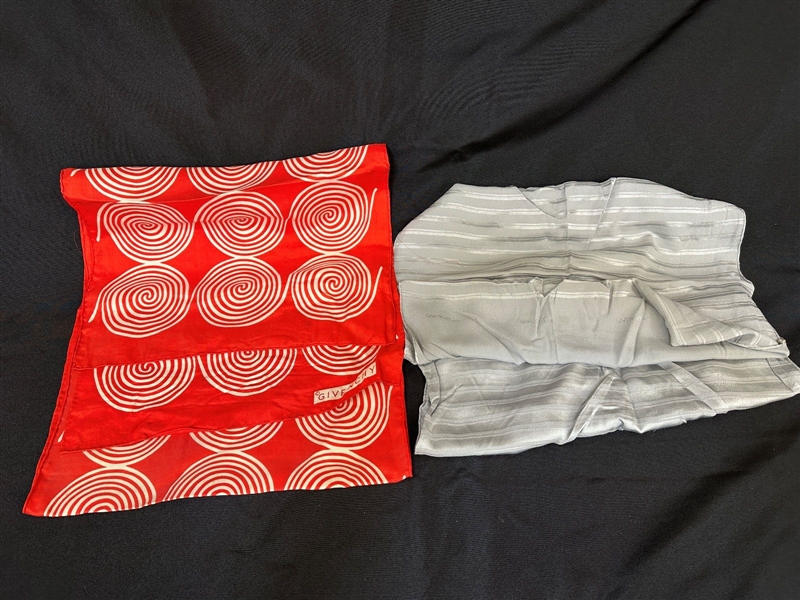 (2) Givenchy Ladies Silk Scarves