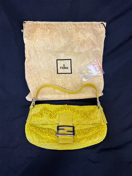 Fendi Baguette Sequia Yellow Hand Bag