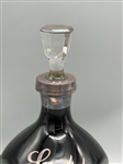 Sterling Silver Overlay Black Glass Scotch Bottle