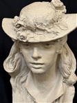 Austin Productions 1979 Sculpture Young Girl With Roses on Her Hat
