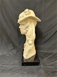 Austin Productions 1979 Sculpture Young Girl With Roses on Her Hat