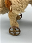 Steiff Mohair Dog On Wheels Pull Toy