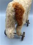 Steiff Mohair Dog On Wheels Pull Toy