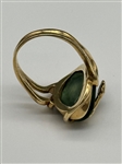 14k Yellow Gold Malachite Cabochon Ring