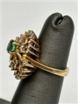 14k Yellow Gold Dankner Emerald and Diamond Ring