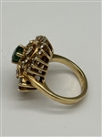 14k Yellow Gold Dankner Emerald and Diamond Ring