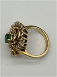 14k Yellow Gold Dankner Emerald and Diamond Ring