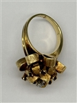 14k Yellow Gold Ruby and Diamond Ring Fancy Setting