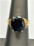 14k Yellow Gold Sapphire, Diamond Ring