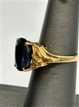 14k Yellow Gold Sapphire, Diamond Ring