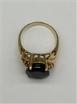 14k Yellow Gold Sapphire, Diamond Ring