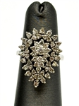 14k White Gold Diamond Ring Tear Drop Shape