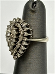 14k White Gold Diamond Ring Tear Drop Shape