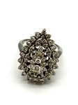 14k White Gold Diamond Ring Tear Drop Shape