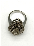 14k White Gold Diamond Ring Tear Drop Shape