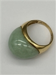 14k Yellow Gold Large Jade Cabochon Ring