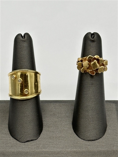 (2) 14k Yellow Gold Rings