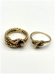 (2) 14k Yellow Gold Rings
