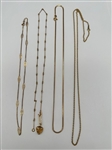 (4) 14k Gold Necklaces
