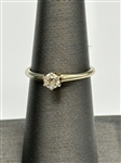 14k White Gold Solitaire Diamond Ring