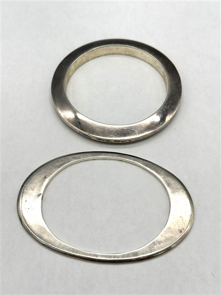 (2) Solid Sterling Silver Bangle Bracelets