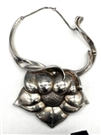 Yaacov Heller Sterling Floral Lotus Sculpture Necklace