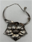 Yaacov Heller Sterling Floral Lotus Sculpture Necklace