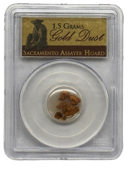 PCGS Sacramento Assayer Hoard Gold Dust (1.5) Grams