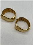 (2) Les Bernard Gold Tone Bangle Bracelets