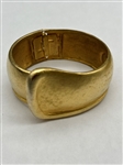 (2) Les Bernard Gold Tone Bangle Bracelets