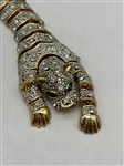 Articulated Panther Rhinestone Enamel Bracelet