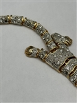 Articulated Panther Rhinestone Enamel Bracelet